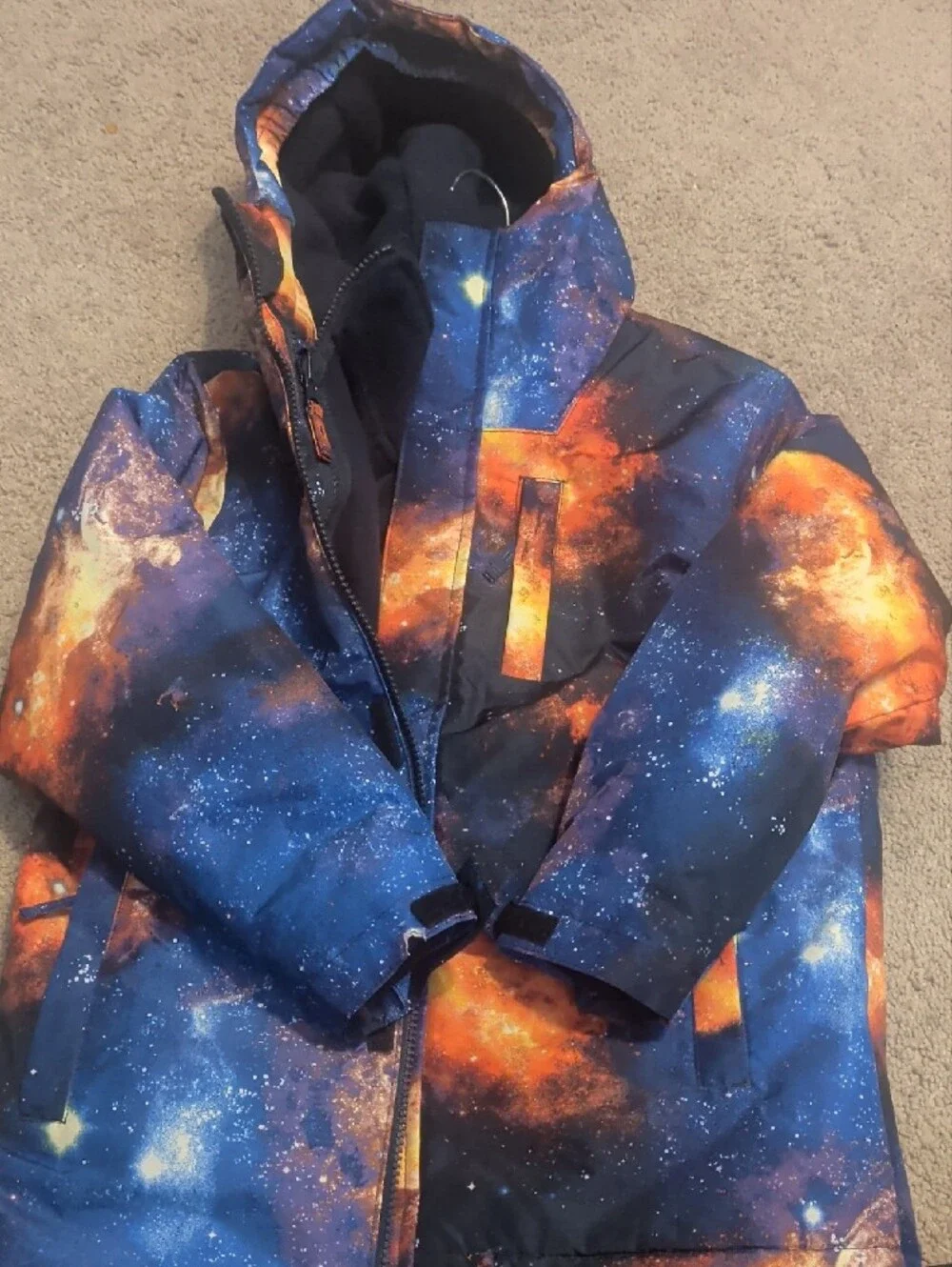 The Children's Place Galaxy-Print Hooded Raincoat - Blue & Orange